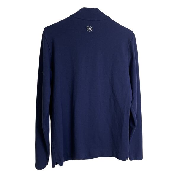 Peter Millar Crown Crafted Ace 1/4 Zip Shirt Mens Small Blue Long Sleeve PVCC - Picture 2 of 11